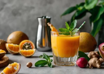 Suco turbinado: gengibre com maracujá