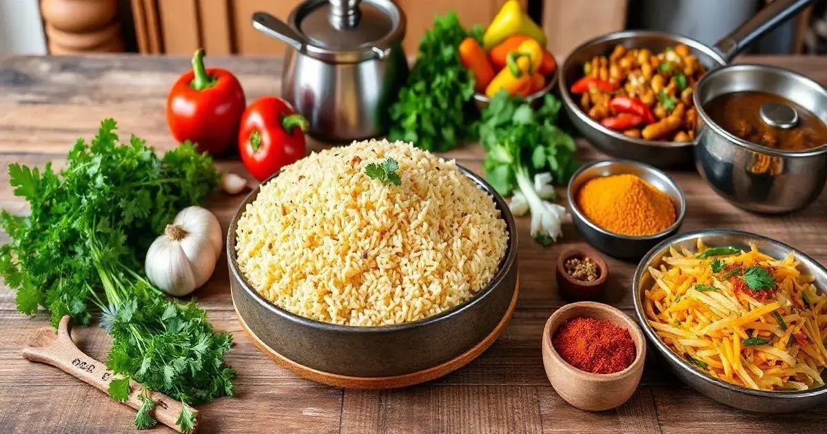 Os ingredientes essenciais para o arroz temperado