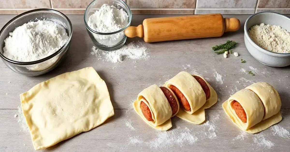 Passo a passo da receita de enroladinho de salsicha Passo a passo da receita de enroladinho de salsicha