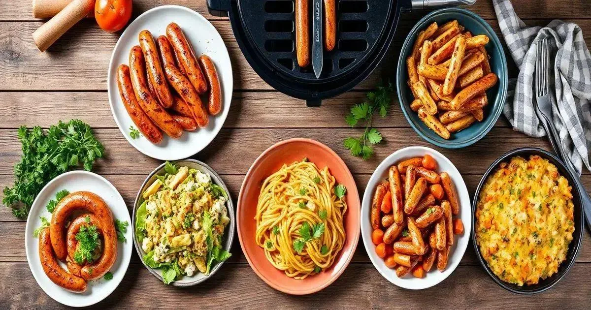 Pratos rápidos com linguiça de frango Pratos rápidos com linguiça de frango