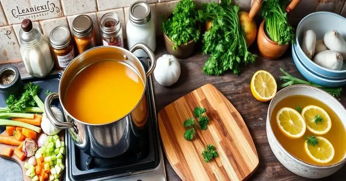 Variações da receita de caldo de frango Variações da receita de caldo de frango