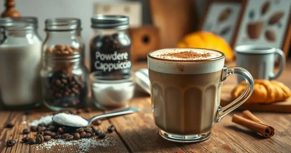 Variações deliciosas de capuccino com leite em pó