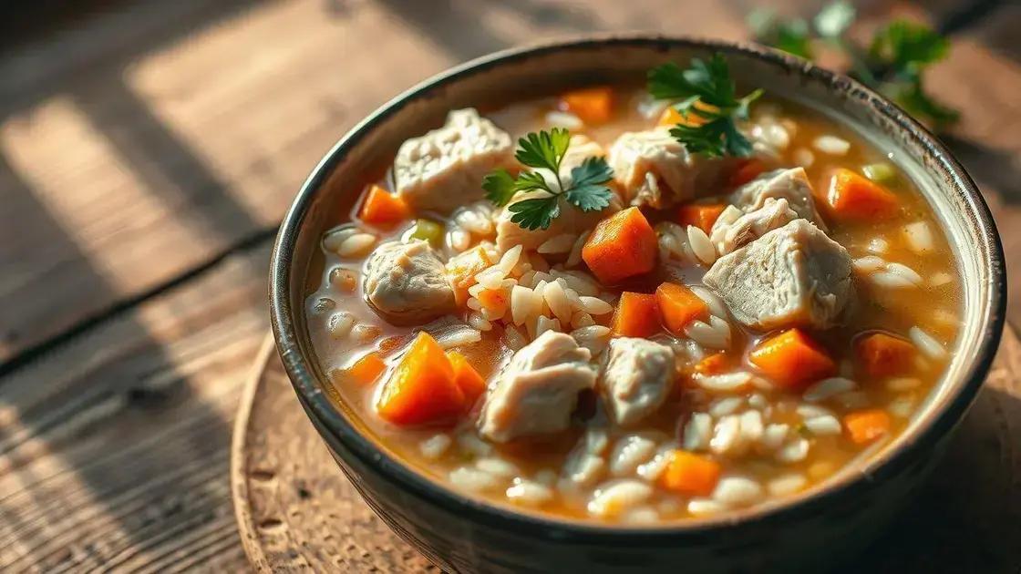Benefícios da sopa de frango e arroz