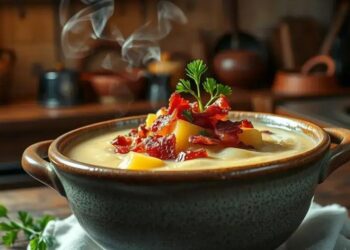 Caldo de batatas com bacon: receita cremosa que aquece o coração