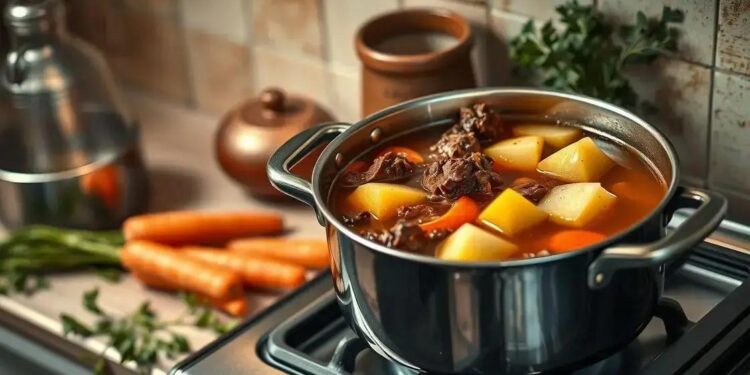 Caldo de carne com batata; aprenda a deixar o prato reconfortante em 30 minutos