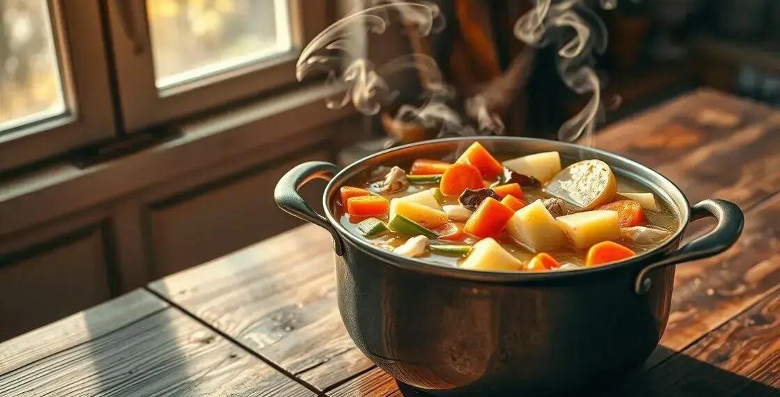 caldo de frango com legumes; descubra como preparar um caldo saboroso hoje