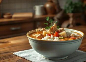 canja de galinha com arroz pronto; sabor simples para um almoço rápido