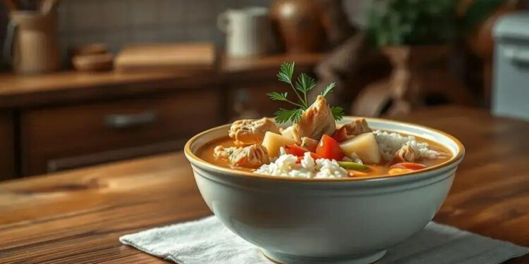 canja de galinha com arroz pronto; sabor simples para um almoço rápido