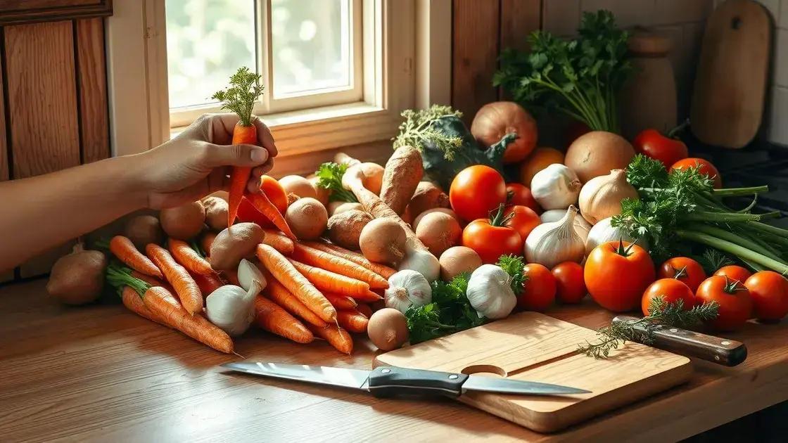como escolher legumes frescos para o caldo