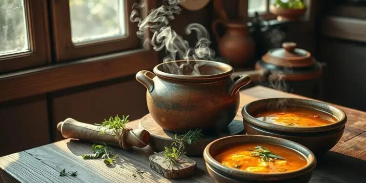 como fazer sopa de inhame; use o sabor do equilíbrio e nutrição