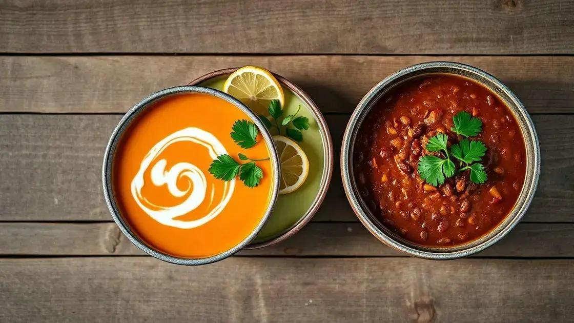 dicas de combos de sabores para diferentes sopas