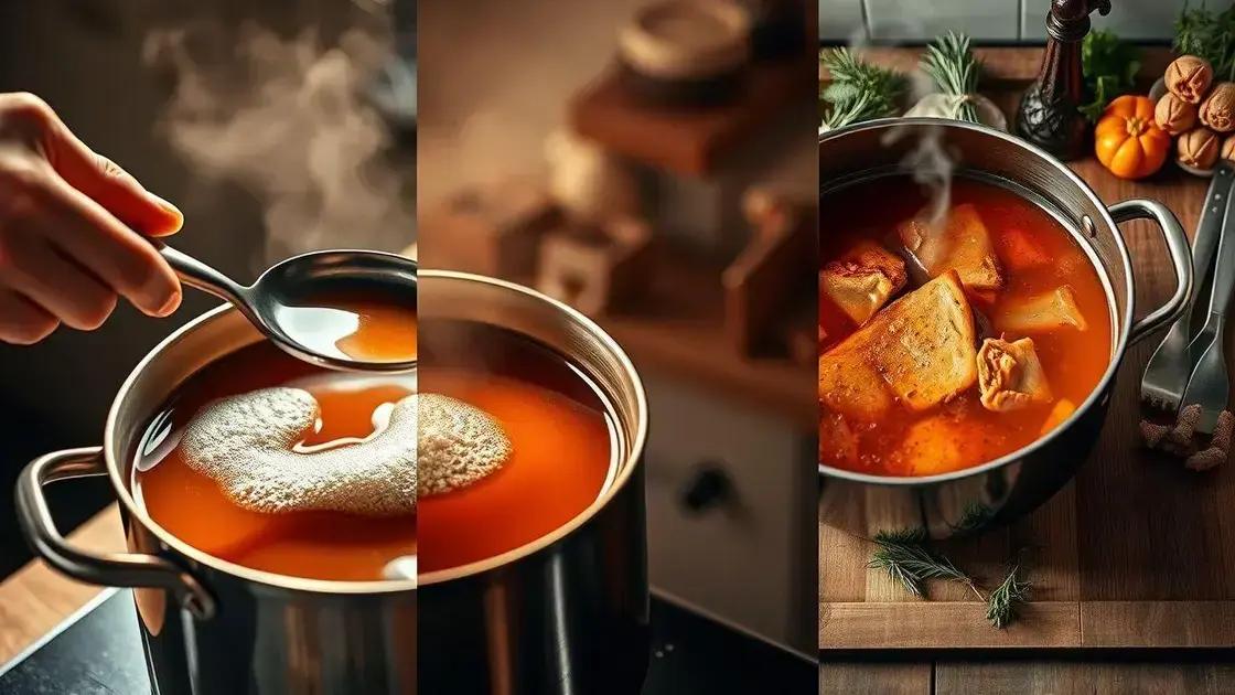dicas de técnicas: escumar, reduzir e intensificar o sabor