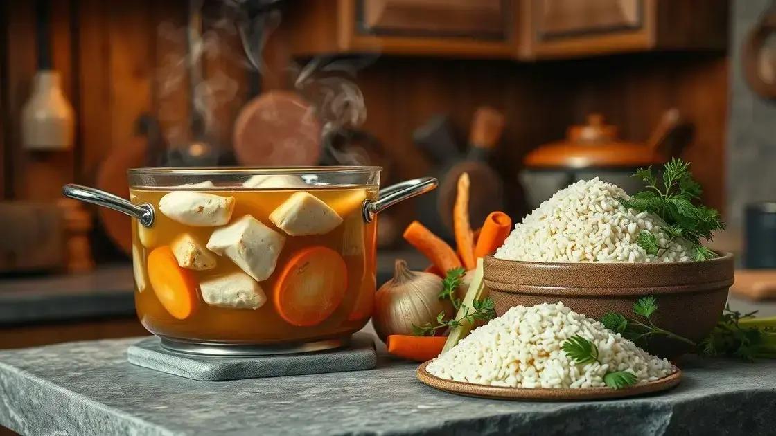dicas para um caldo claro e arroz macio