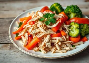 Frango desfiado com legumes: receita fácil que vai conquistar seu almoço