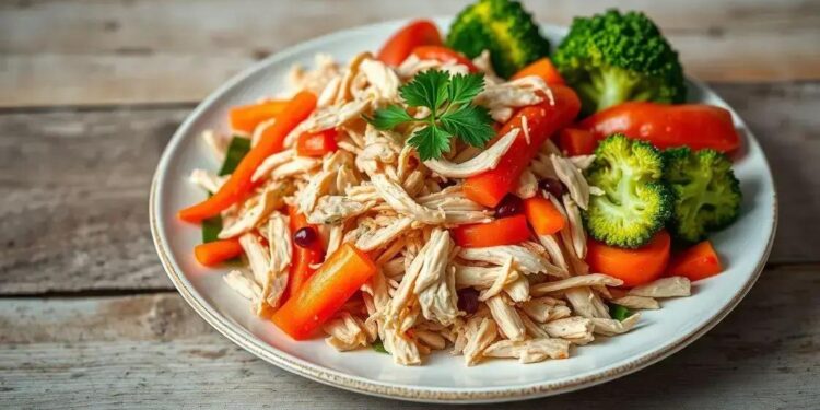 Frango desfiado com legumes: receita fácil que vai conquistar seu almoço