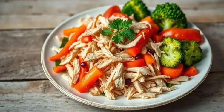 Frango desfiado com legumes: receita fácil que vai conquistar seu almoço