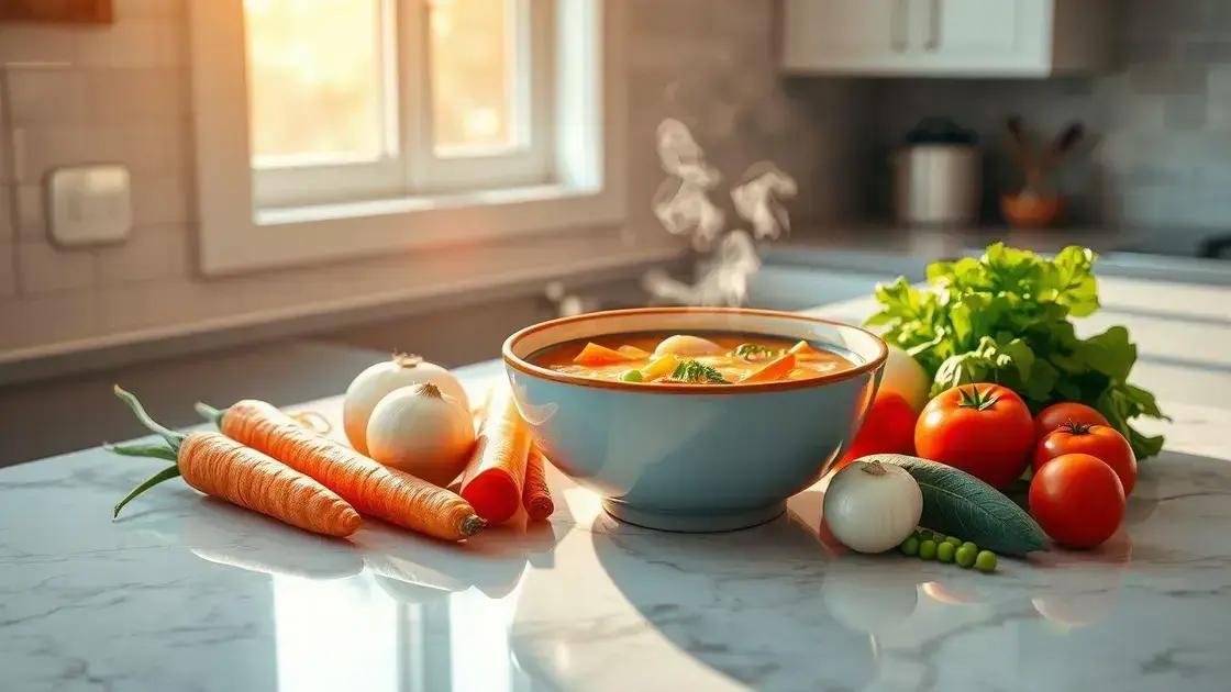 ingredientes acessíveis para uma sopa de legumes perfeita