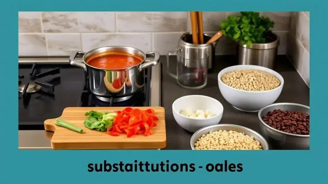 ingredientes básicos e opções de substituição