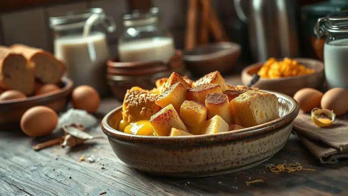 ingredientes-chave para pudim de pão perfeito