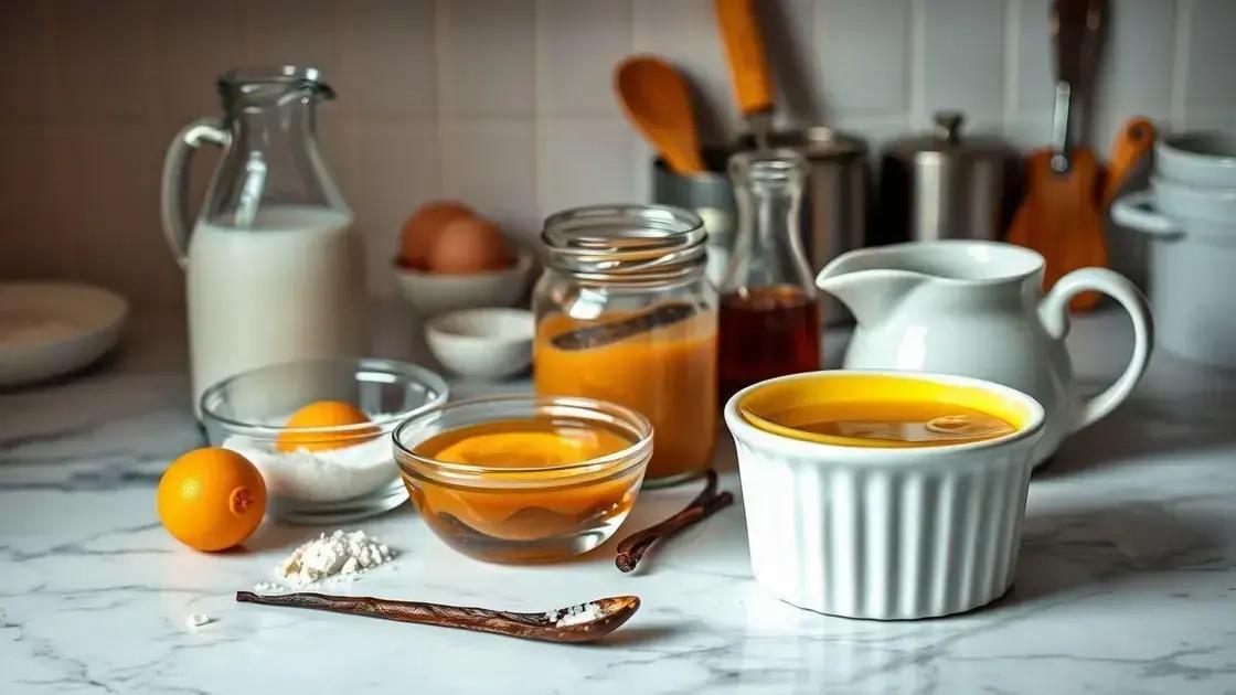 ingredientes-chave para um pudim macio e cremoso