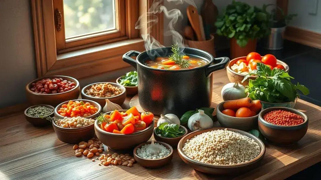 Ingredientes-chave para uma sopa saborosa