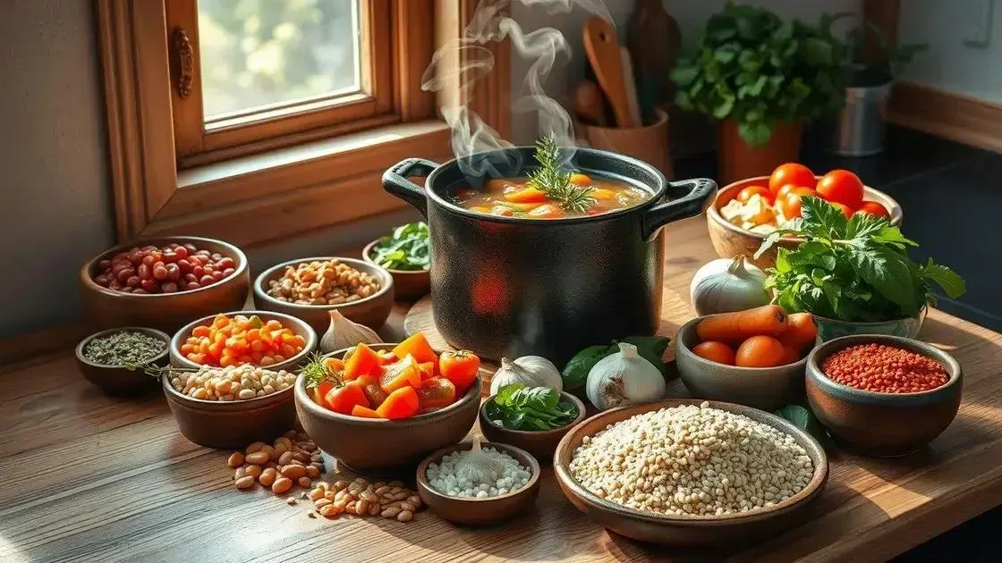 Ingredientes-chave para uma sopa saborosa