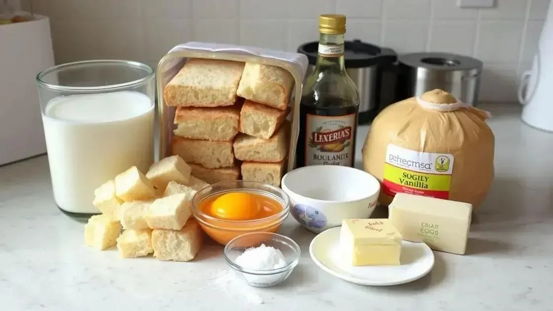 ingredientes essenciais para a receita de pudim com pão ingredientes essenciais para a receita de pudim com pão