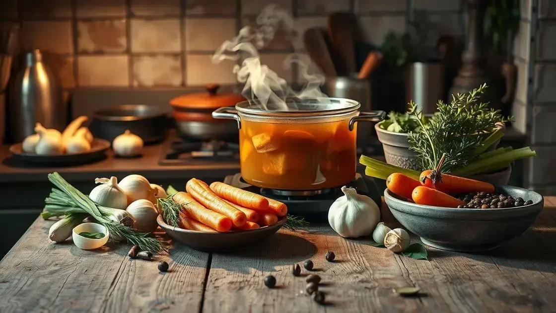 ingredientes essenciais para um caldo rico
