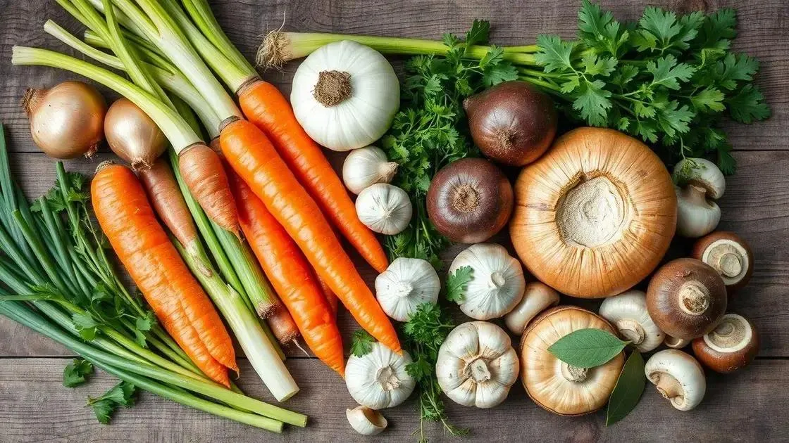 Ingredientes essenciais para um caldo saboroso e nutritivo Ingredientes essenciais para um caldo saboroso e nutritivo