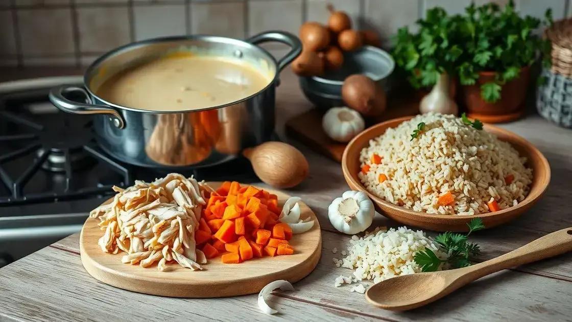 ingredientes essenciais para uma canja cremosa