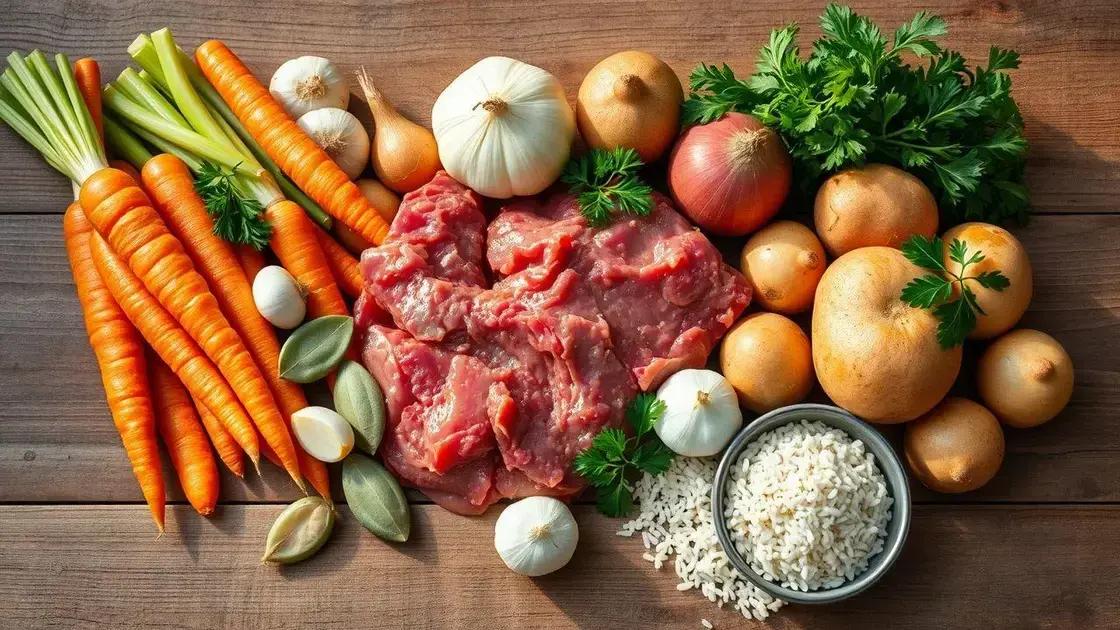 Ingredientes essenciais para uma canja de carne perfeita