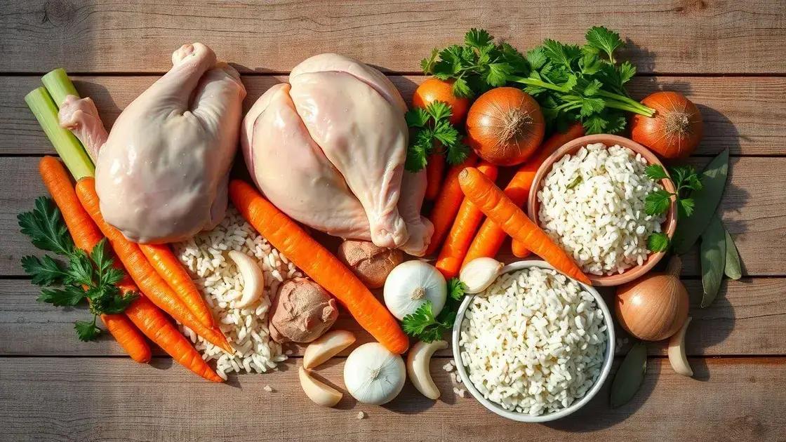 Ingredientes essenciais para uma canja perfeita