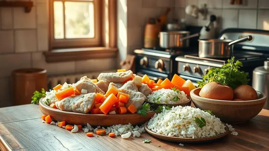 ingredientes essenciais para uma canja tradicional