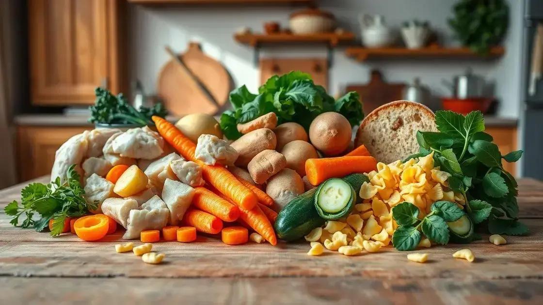 Ingredientes essenciais para uma sopa nutritiva