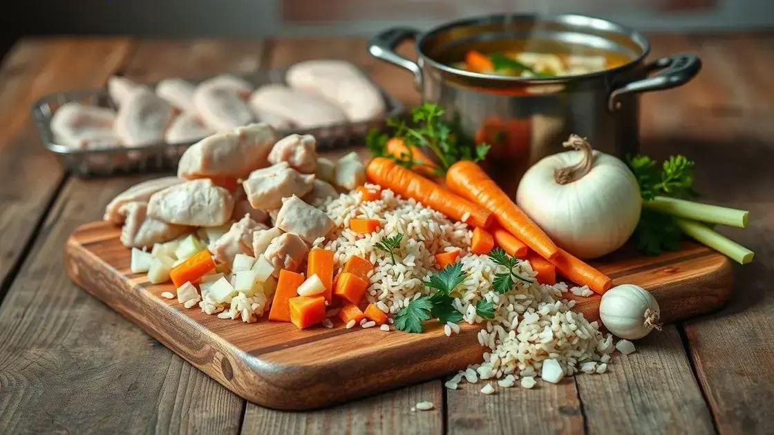 ingredientes ideais para uma canja saborosa