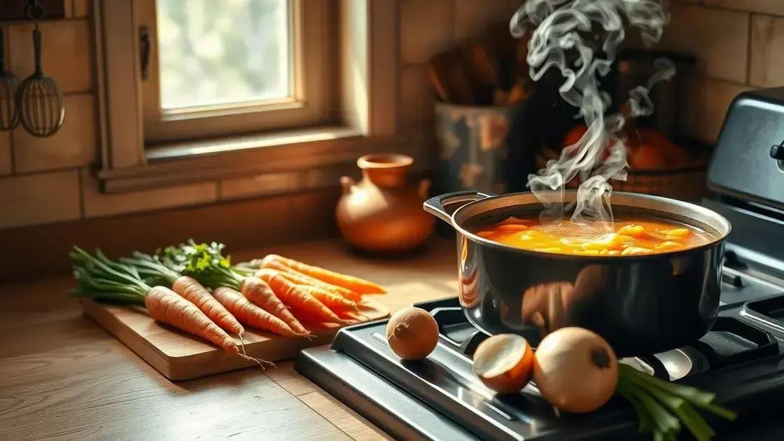 Ingredientes simples para um caldo nutritivo