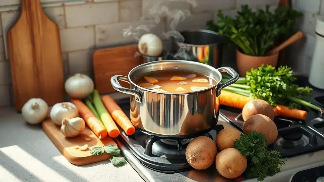ingredientes simples para um caldo saboroso