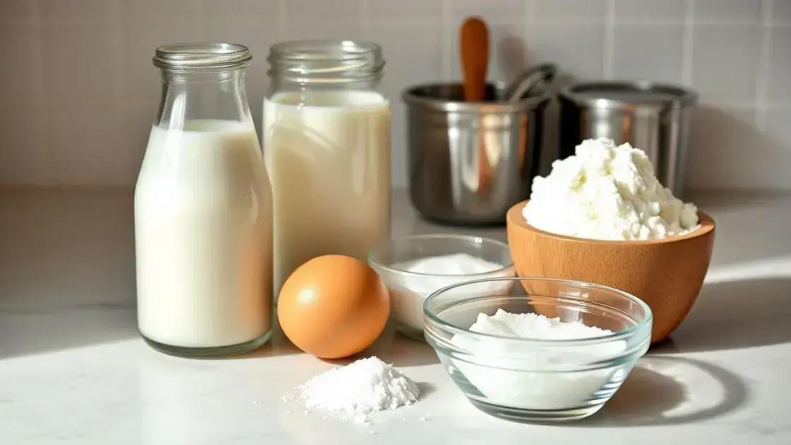 ingredientes simples para um creme sedoso