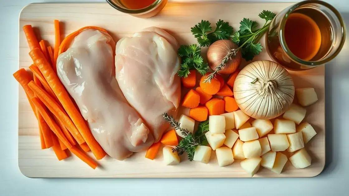 Ingredientes simples para uma sopa nutritiva