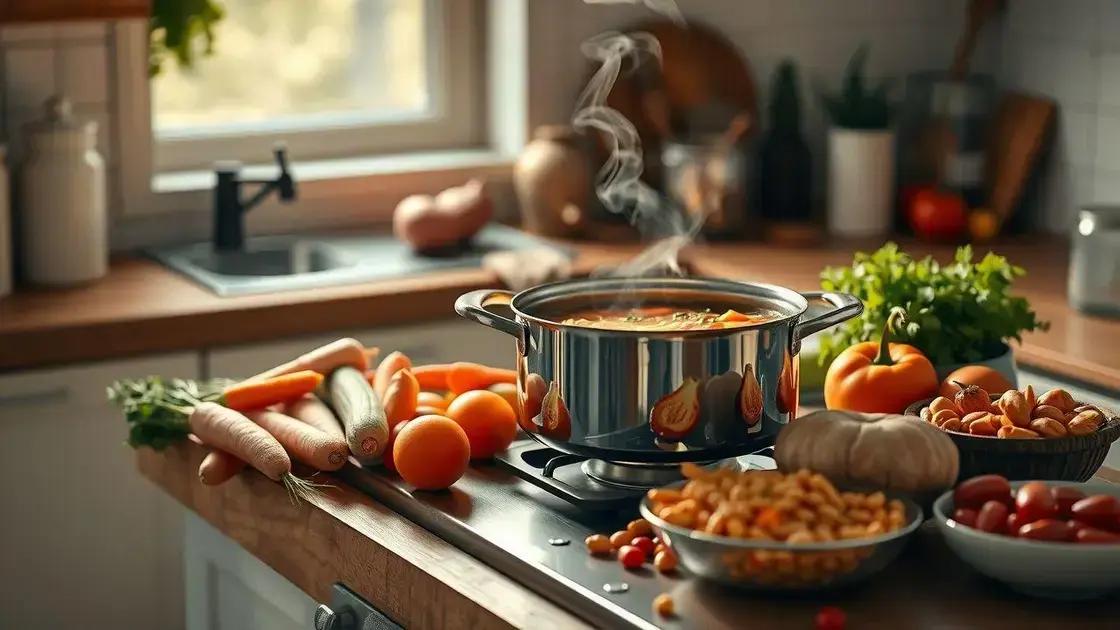 ingredientes simples para uma sopa nutritiva