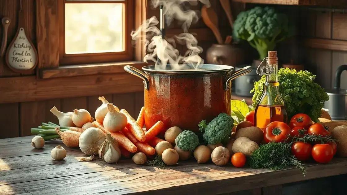 ingredientes simples para uma sopa saborosa