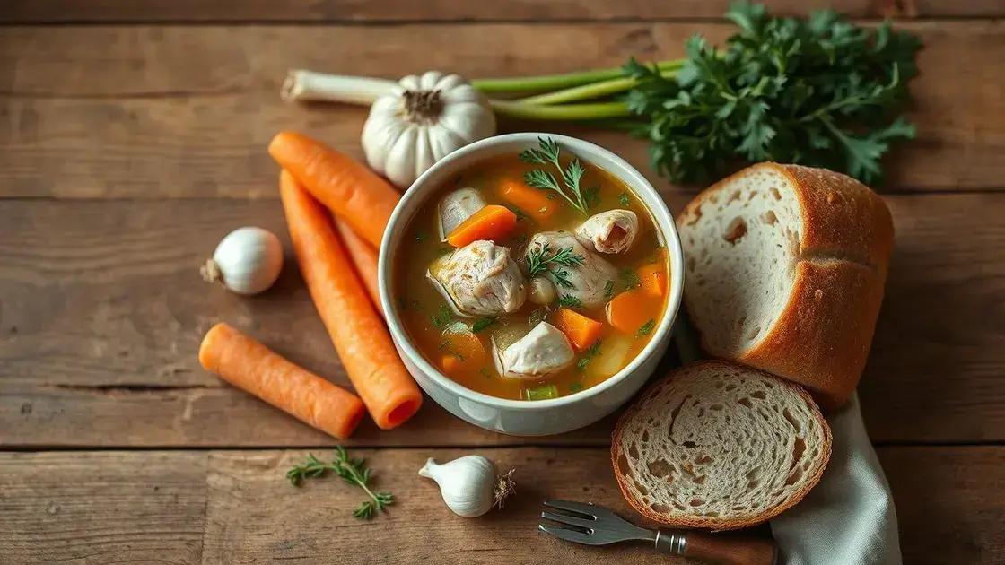 Ingredientes simples para uma sopa saborosa