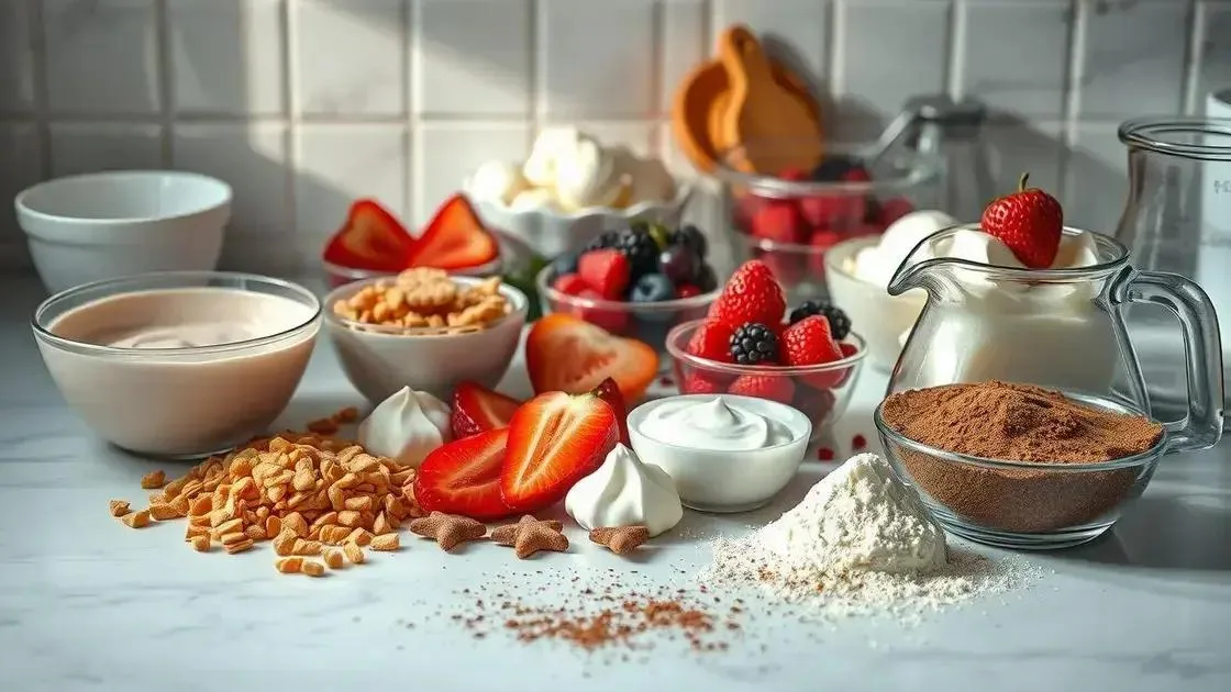 Ingredientes versáteis para a base da sobremesa Ingredientes versáteis para a base da sobremesa