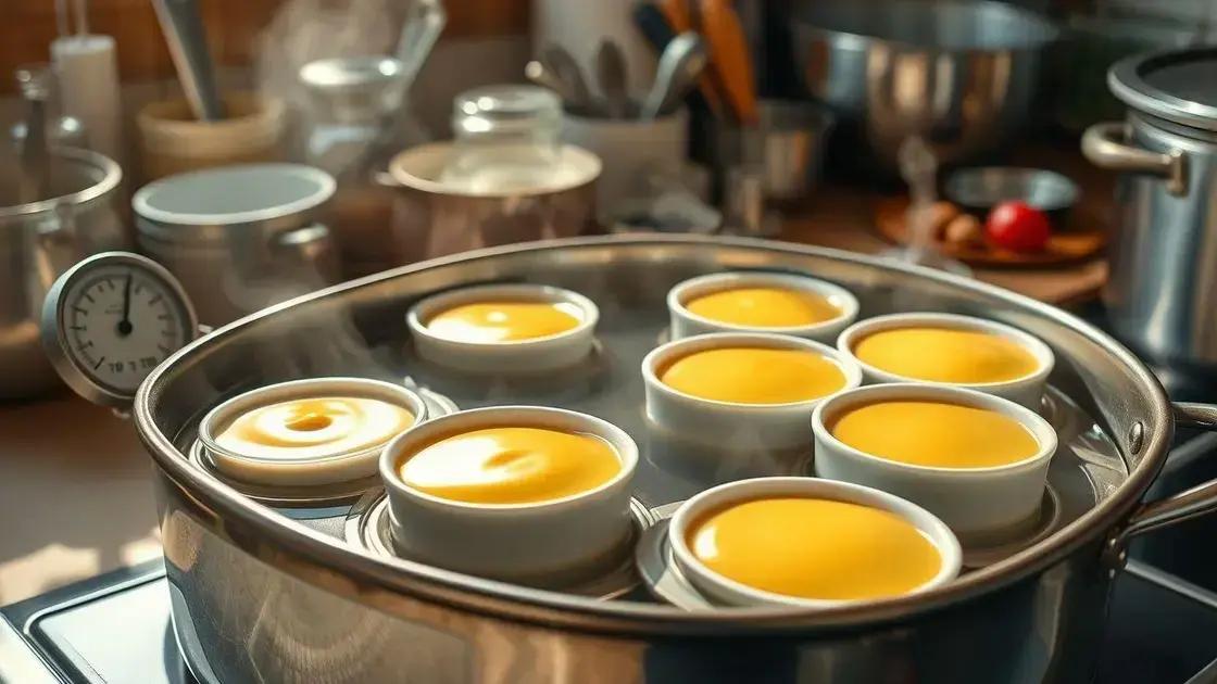materiais e temperatura ideais para o pudim
