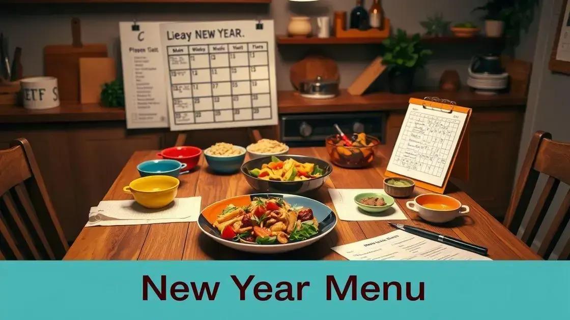 Opções com antecedência: planeje o menu