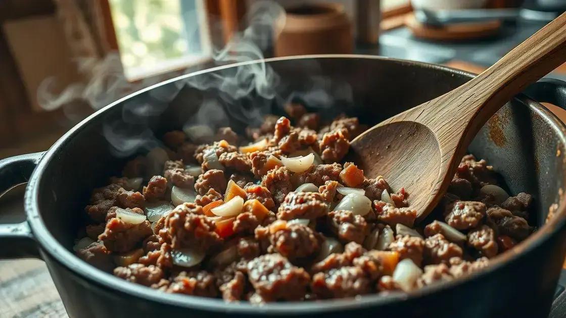 Passo a passo do preparo da carne moída