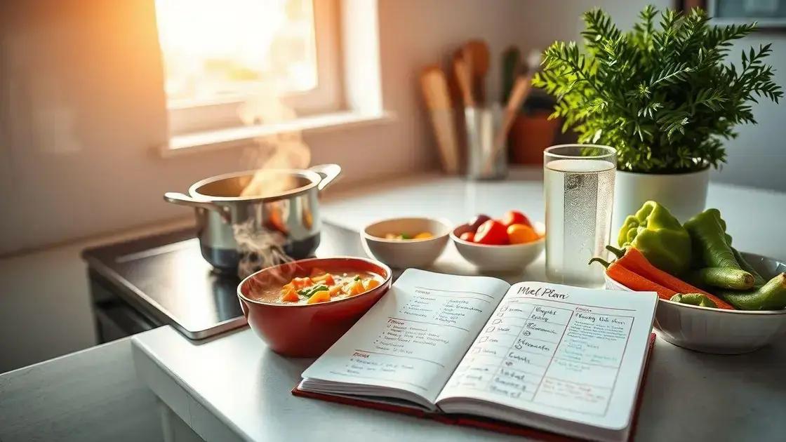planejamento de refeições com base em sopa de legumes