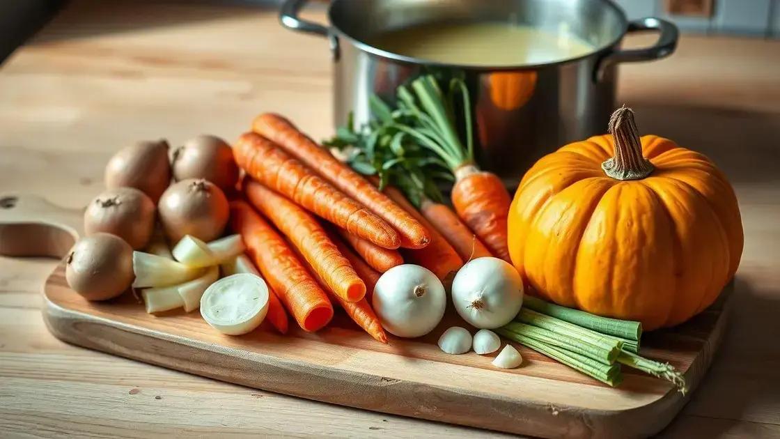 principais vegetais para a base da sopa