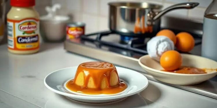 pudim de leite condensado no fogão; segredo para uma textura cremosa em casa