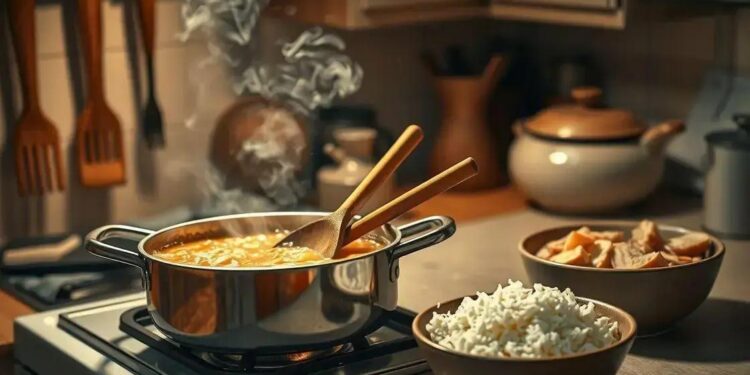 receita de canja de galinha da vovó; conforto em uma panela que aquece seu dia